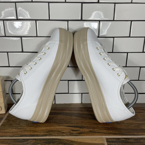 Keds Triple Up Womens Size 11 Shoes White Leather Lace Up Platform Sneaker - Picture 5 of 13